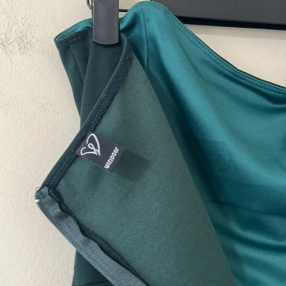 Windsor Kaia Strapless High Slit Formal Dress Hunter Green Size XL - Picture 10 of 11